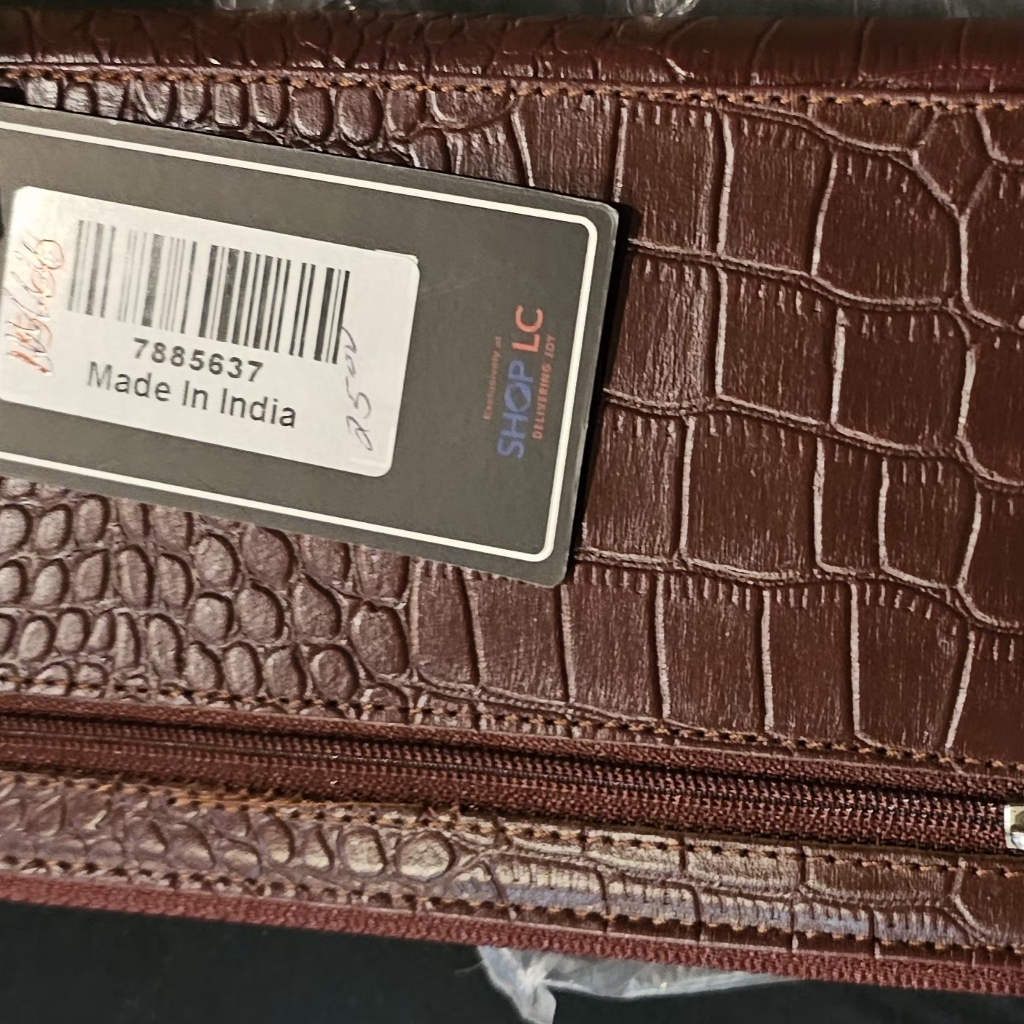 Brown Crocodile Pattern Womens Wallet